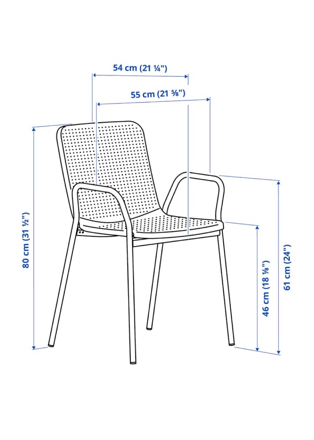 IKEA NÄMMARÖ Armchair, Outdoor - Light Blue - photo 3