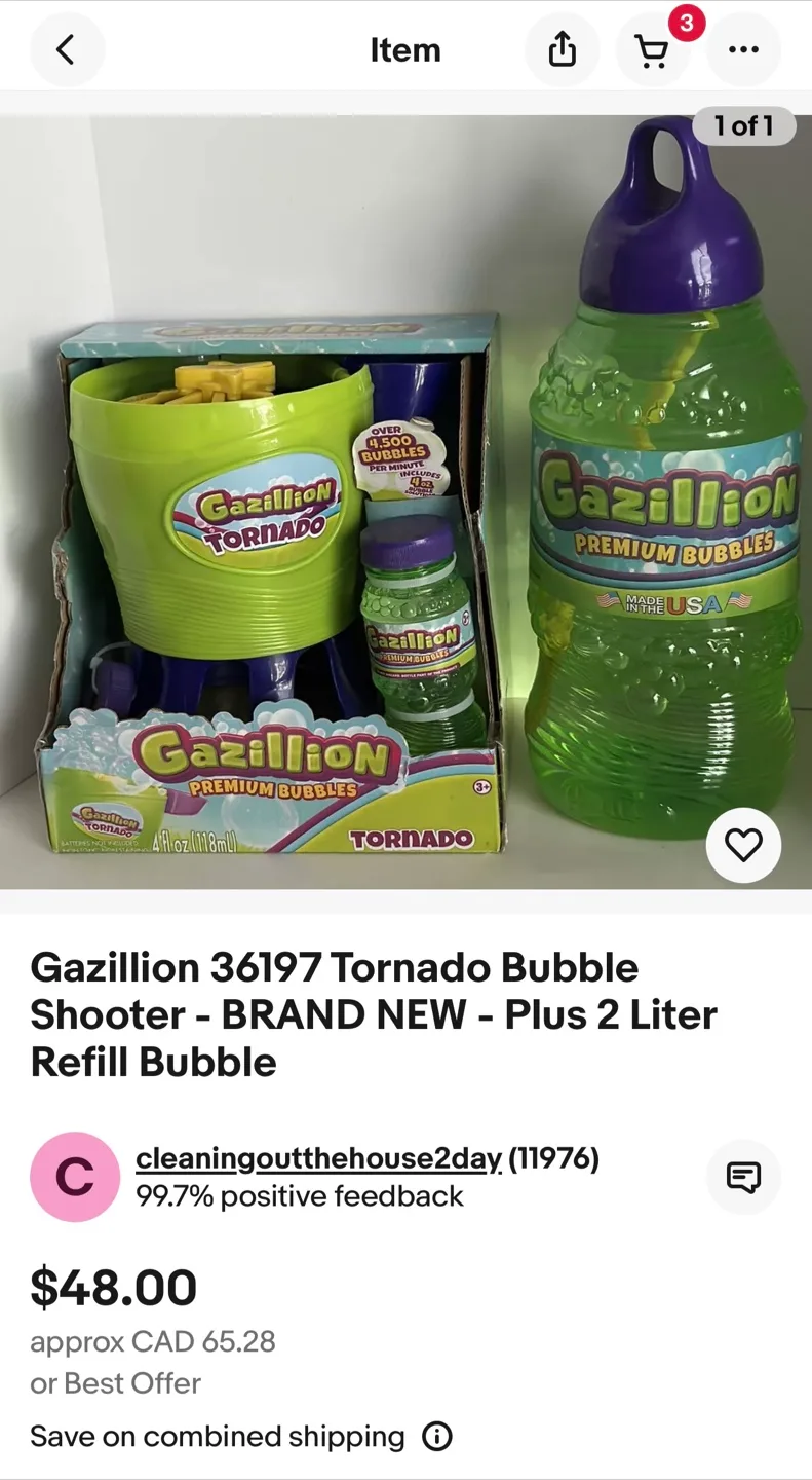 🇨🇦Gazillion Monsoon Bubble Machine with Refill image indicator(4)