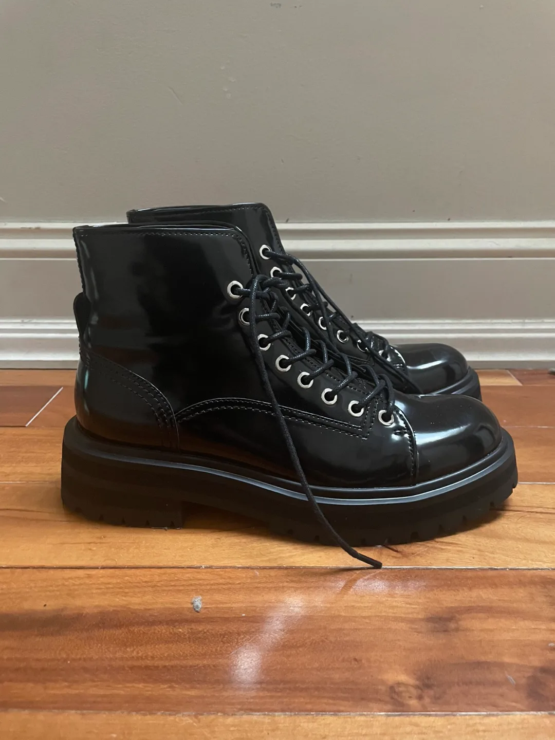Matt & Nat Black Platform Ankle Boots thumbnail