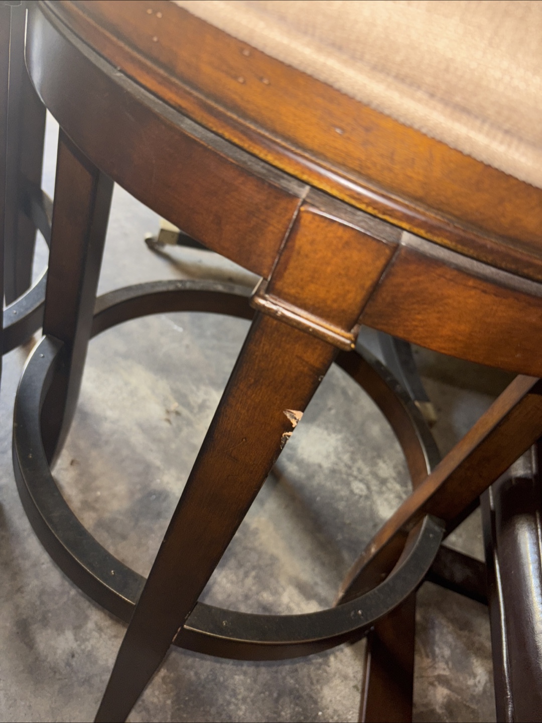 2 wood and metal swivel barstools - photo 4