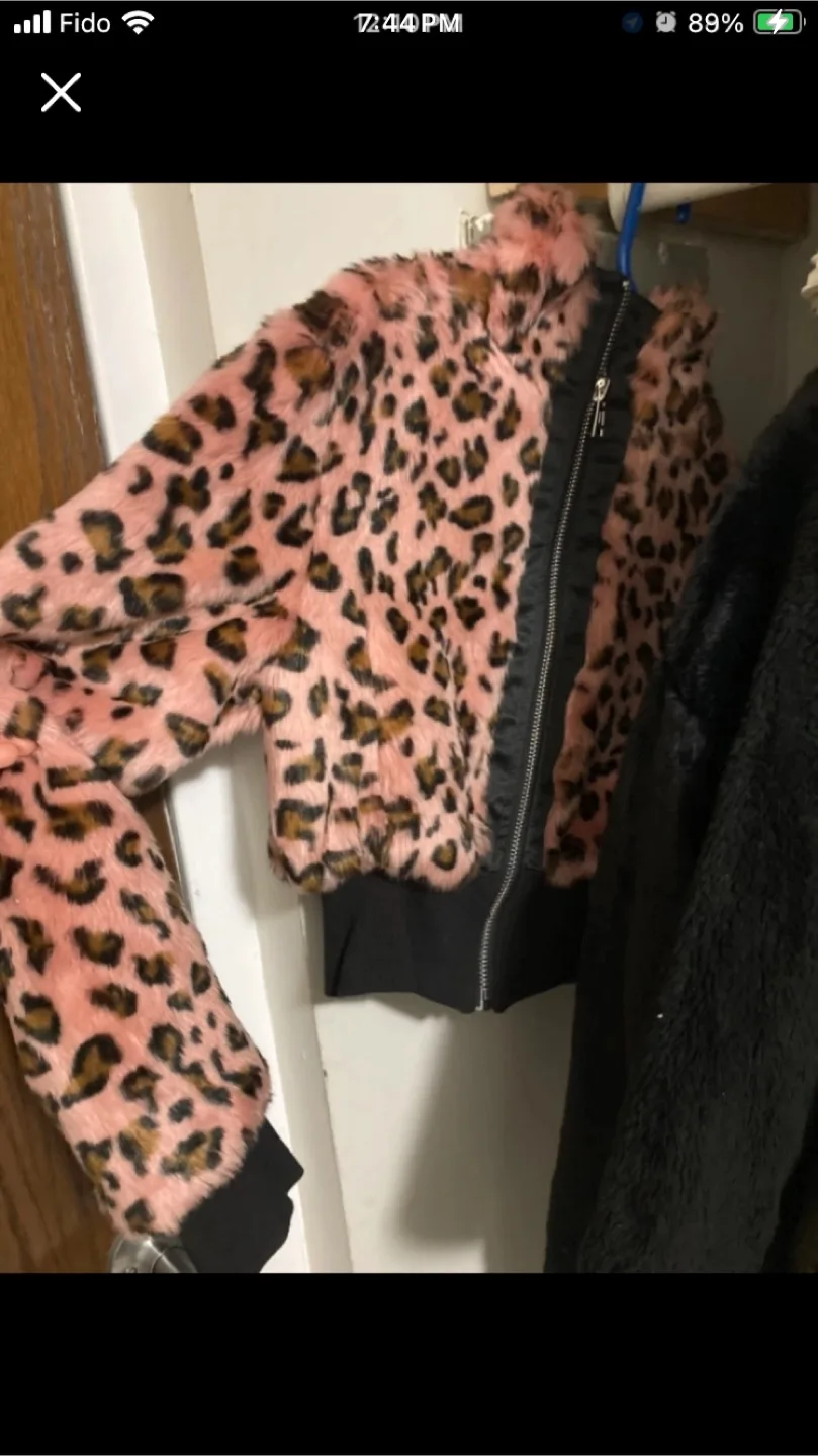 Pink Leopard Print Faux Fur Jacket image indicator(2)