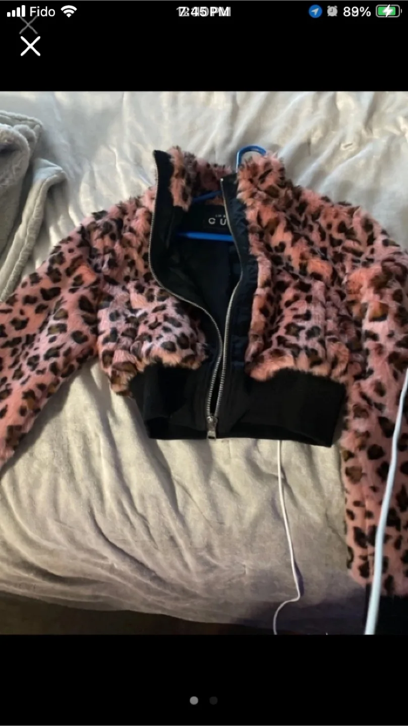 Pink Leopard Print Faux Fur Jacket image indicator(3)
