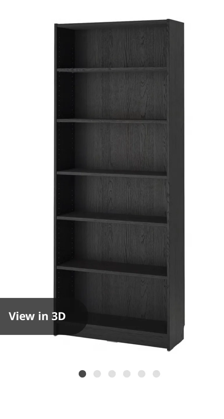 Billy Black Bookcase - Excellent Condition thumbnail