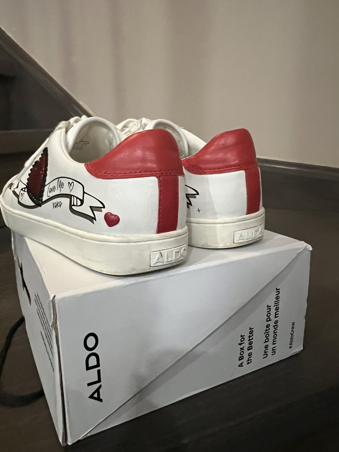ALDO White & Red Sneakers