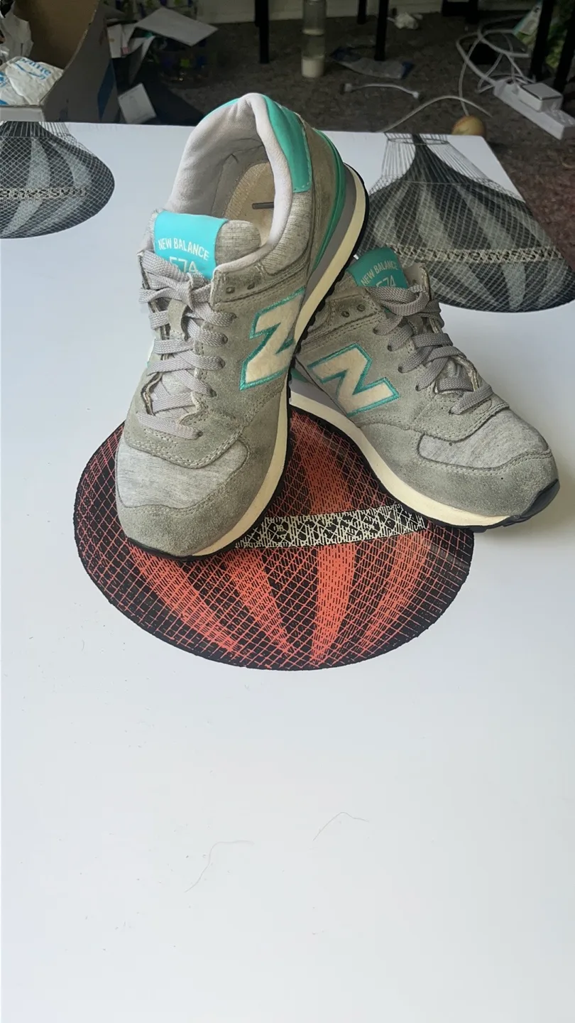 New Balance 574 Grey & Teal Sneakers thumbnail