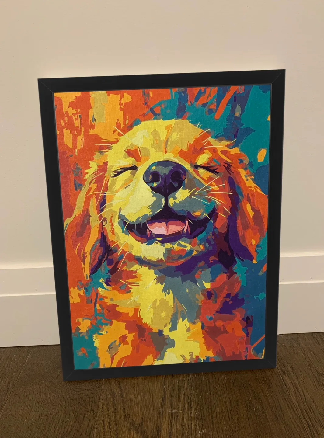 Dog Painting with Black Frame thumbnail