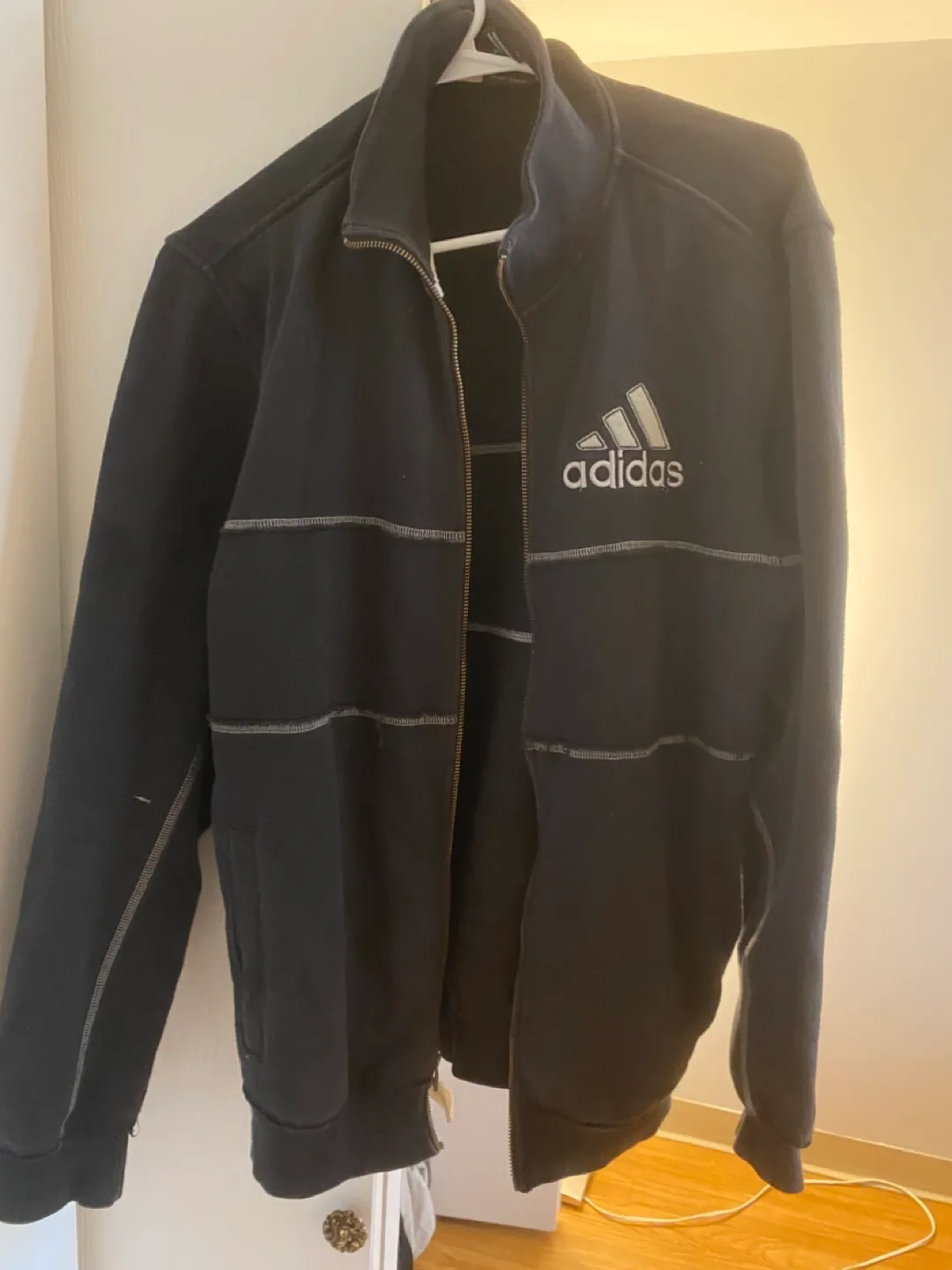 Adidas Black Track Jacket - Size M thumbnail
