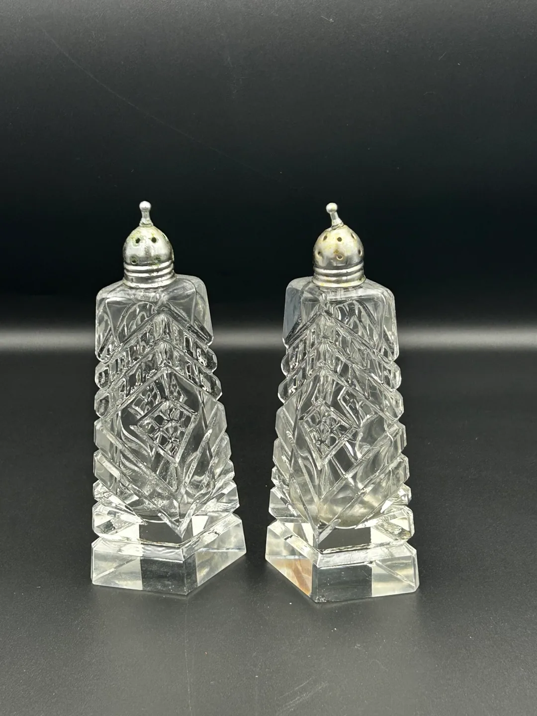 Vintage Crystal Salt & Pepper Shakers thumbnail
