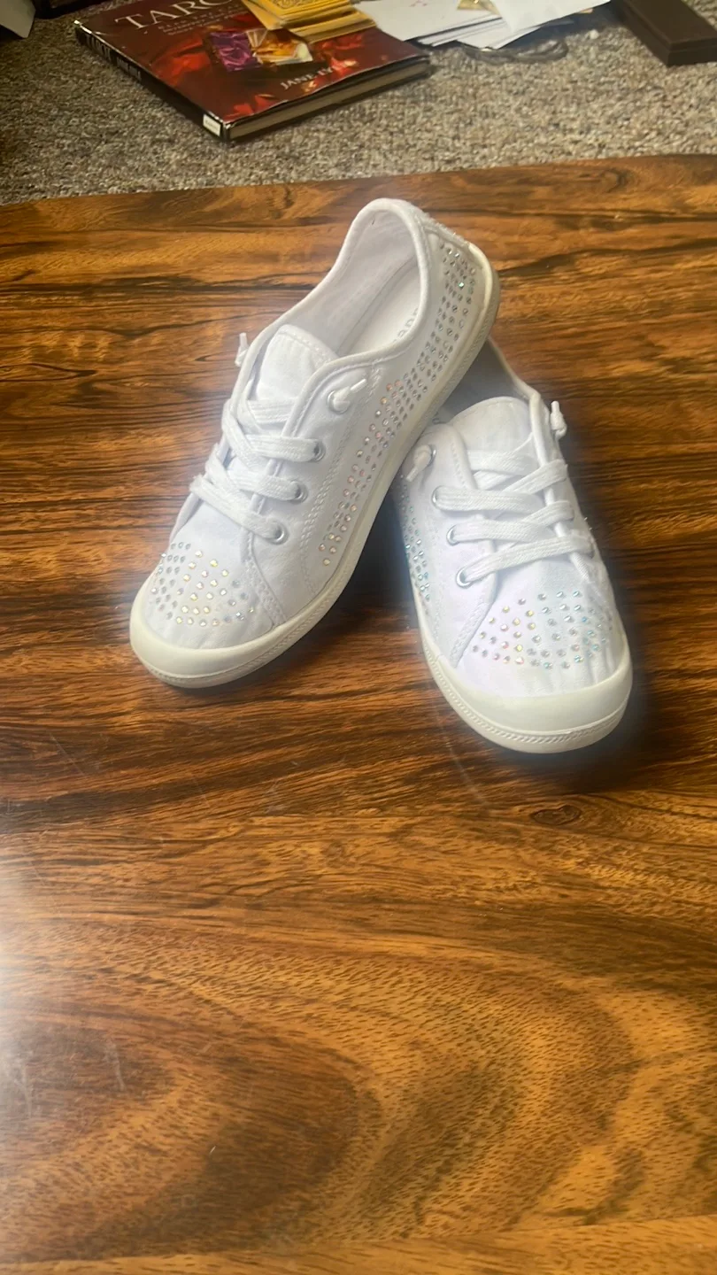White Madden Girl Sneakers with Rhinestones thumbnail