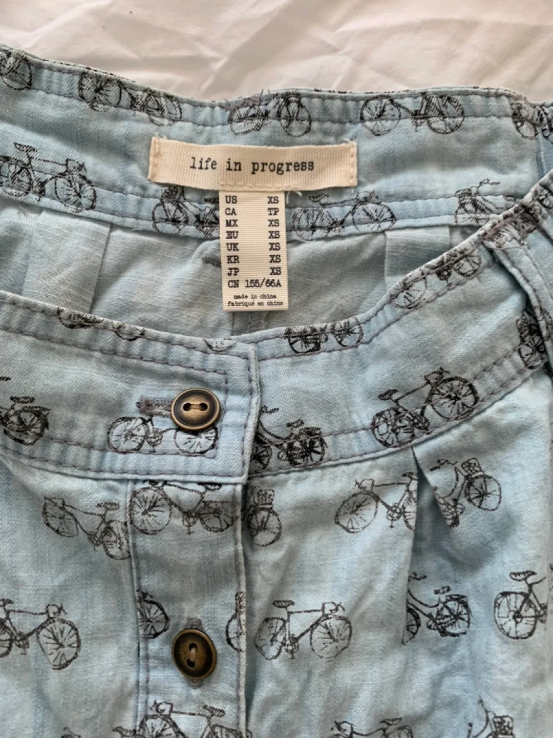 Light Denim Skirt with bicycle print (size medium) image indicator(2)