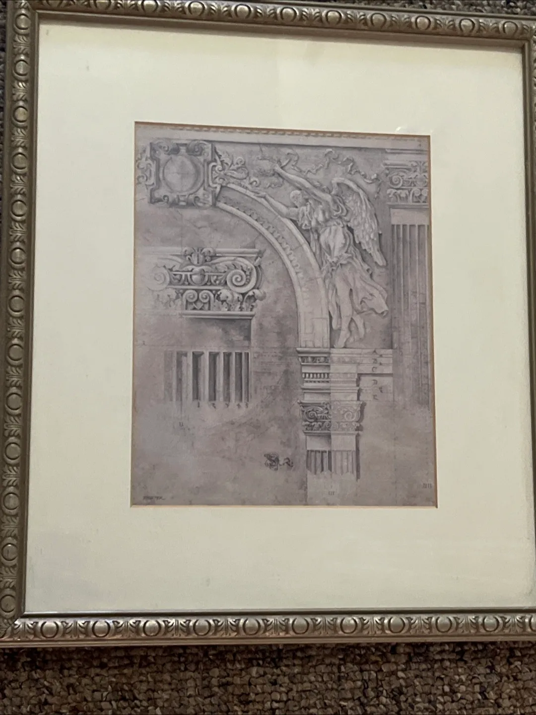 Framed Architectural Drawing with Angel image indicator(5)
