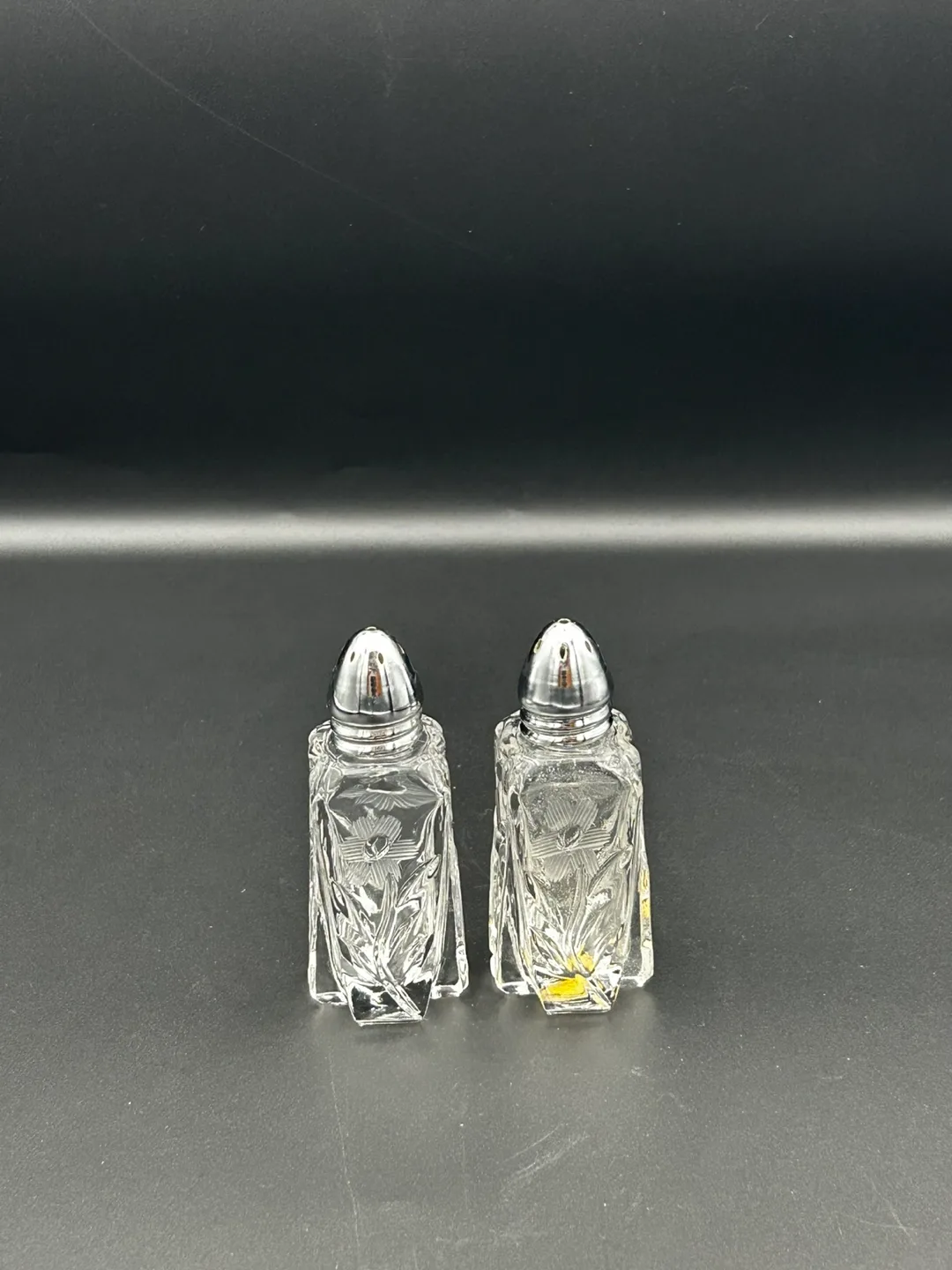 Vintage Crystal Salt & Pepper Shakers thumbnail