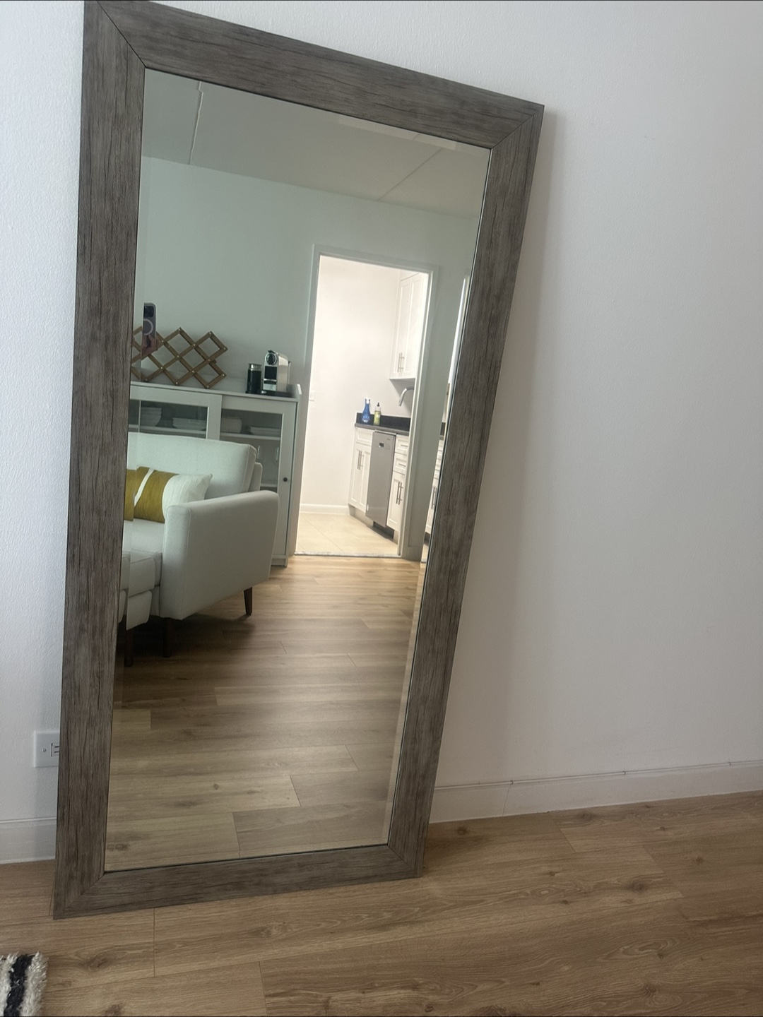 Full Length Gray Framed Mirror - photo 2