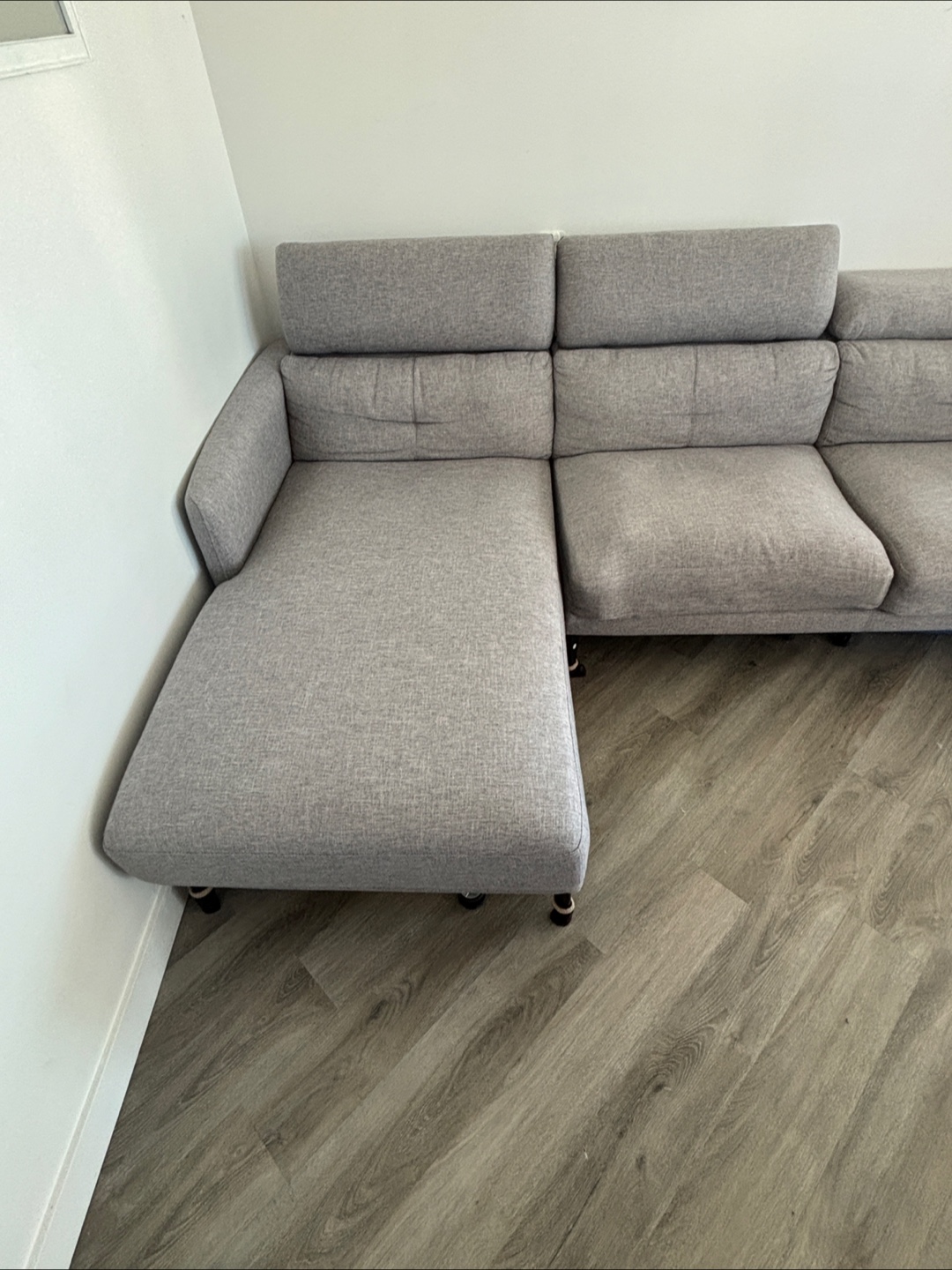 Grey Sectional Sofa with Chaise - photo 2