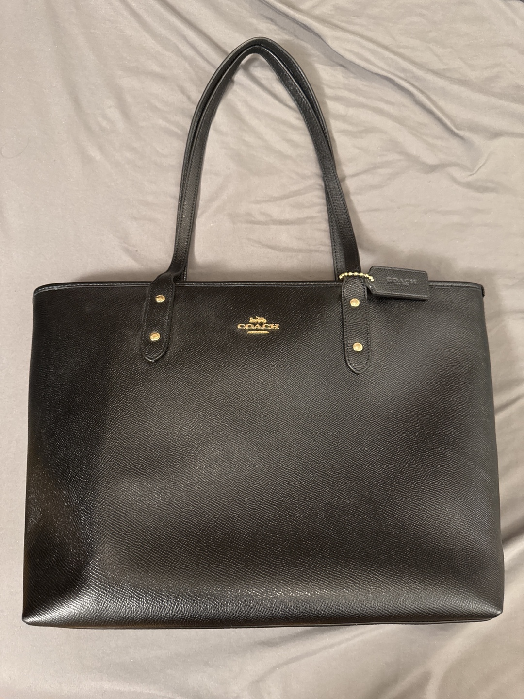 Coach Black Leather Tote Bag