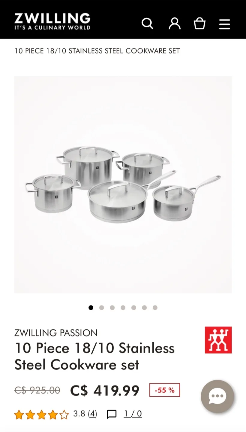 NEW ZWILLING 10 piece set thumbnail