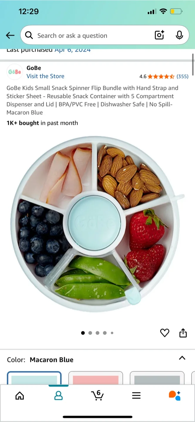 GoBe Kids Snack Spinner, Small - Flip, Macaron Blue thumbnail