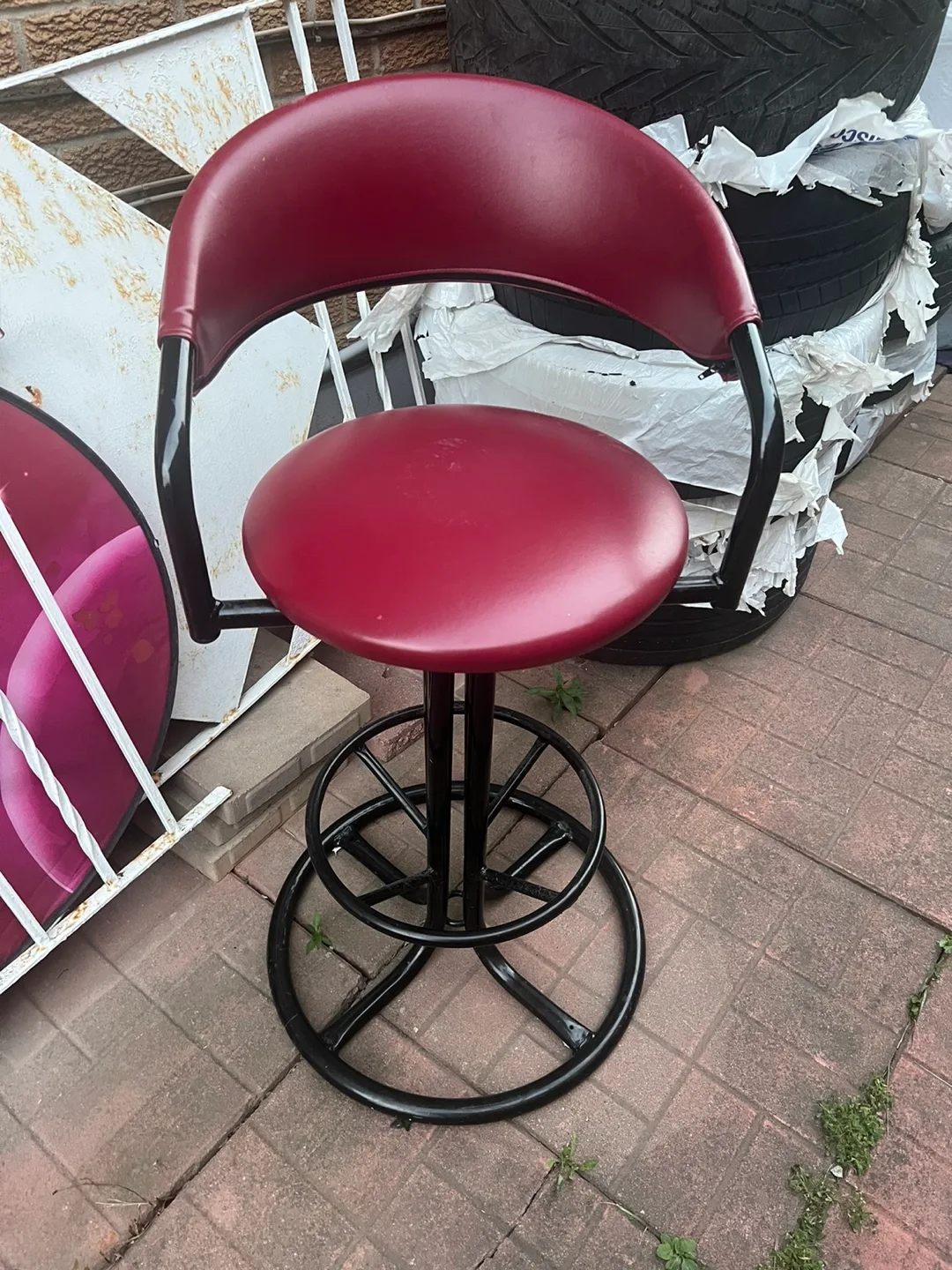 Red & Black Bar Stool swirling thumbnail