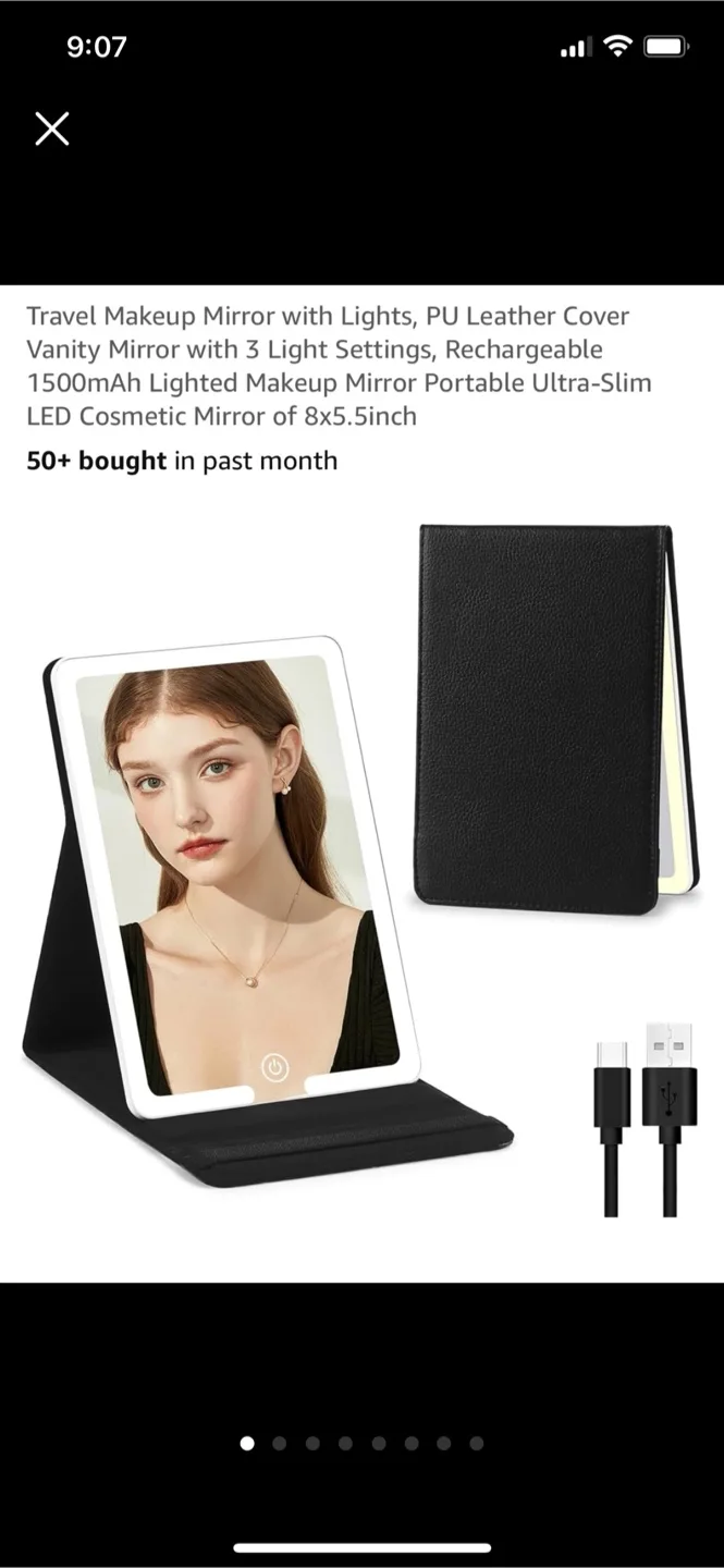 🧡Travel Makeup Mirror w/Lights thumbnail