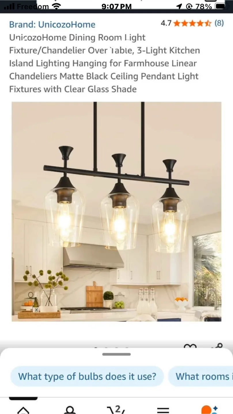 UnicozoHome 3-Light Kitchen Island Lighting thumbnail