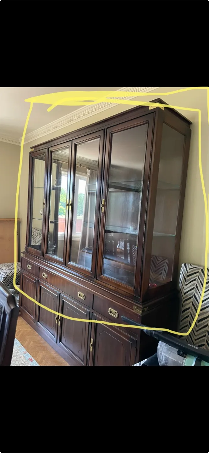 Dark Wood China Cabinet TOP ONLY thumbnail