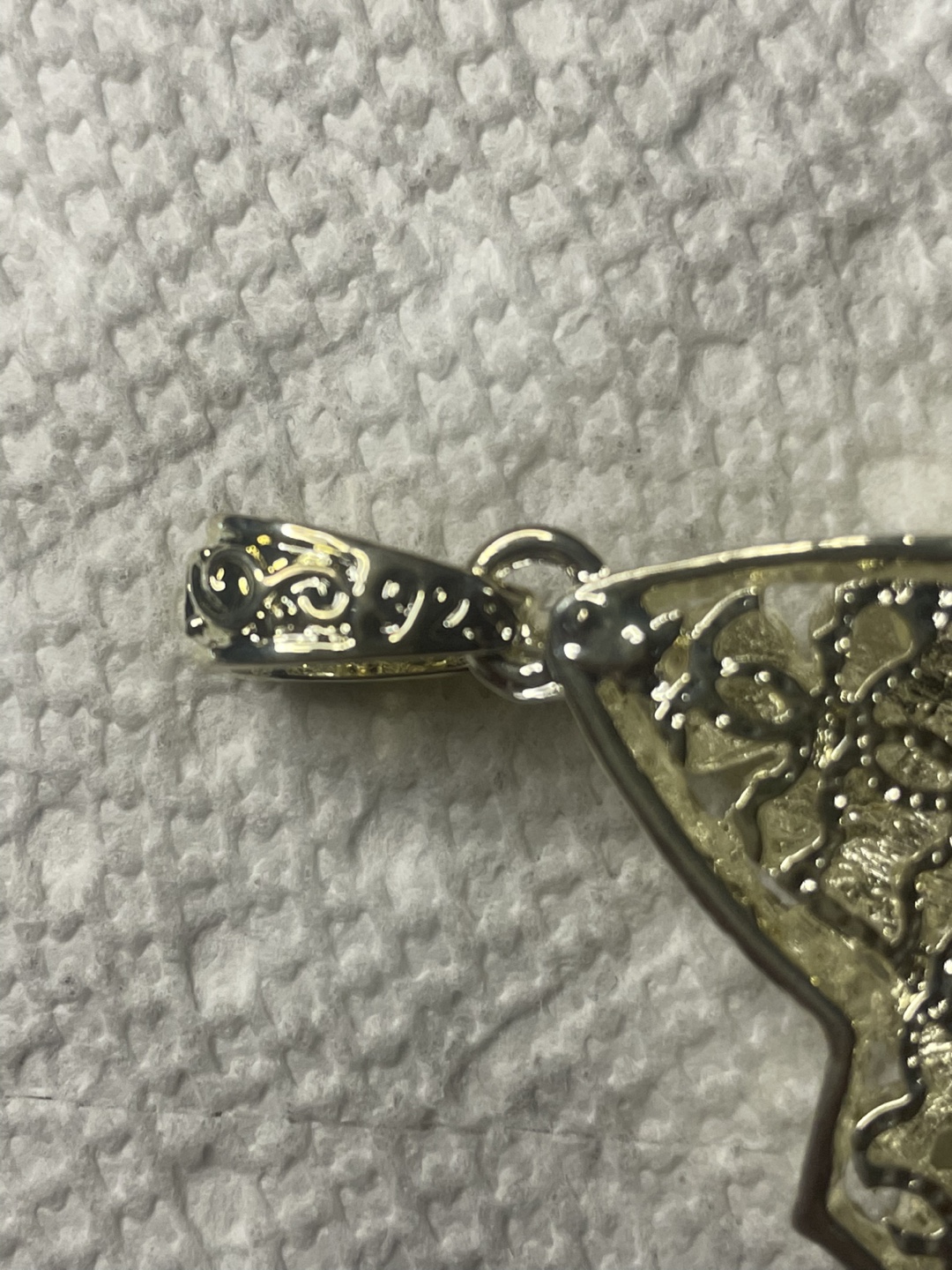 Sterlin silver stamped Pendant with Pink Stone - photo 4