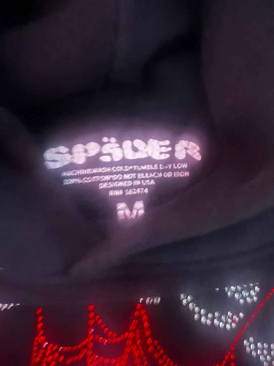 Sp5der Black Hoodie - Size M image indicator(2)