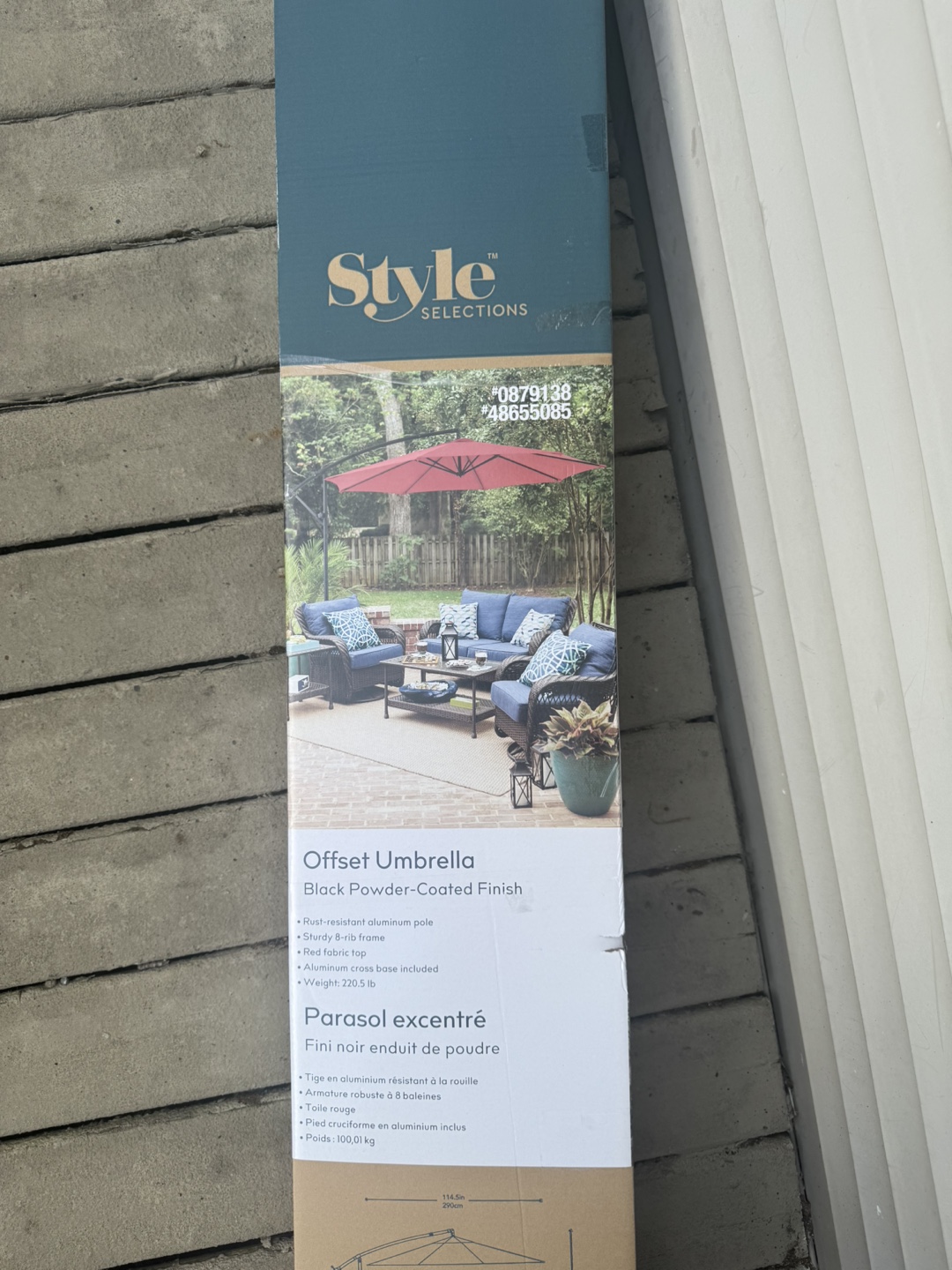 Style Selections Offset Umbrella - Black Powder-Coated Finish - photo 3