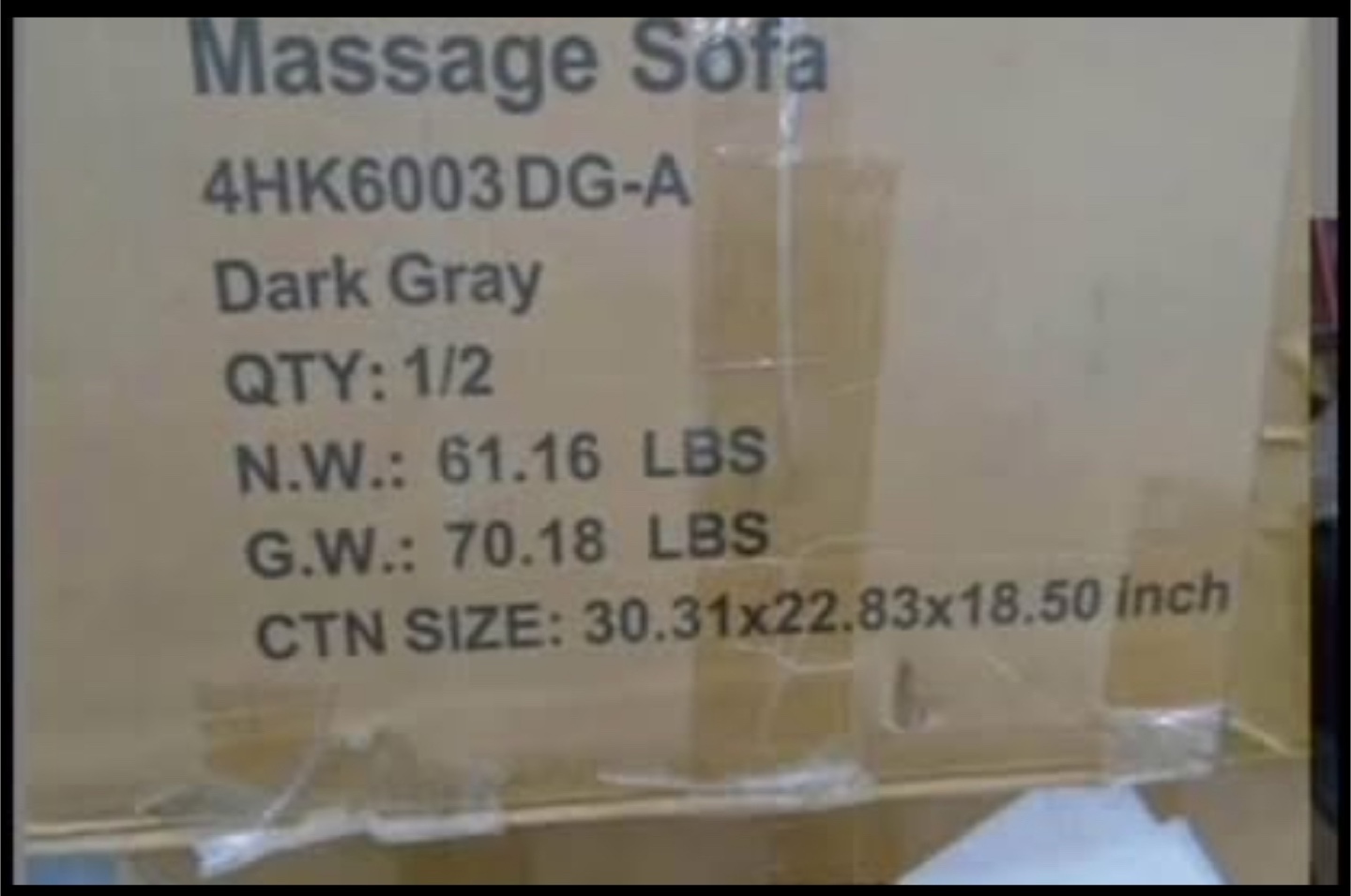 Dark Gray Massage Sofa Recliner - photo 2