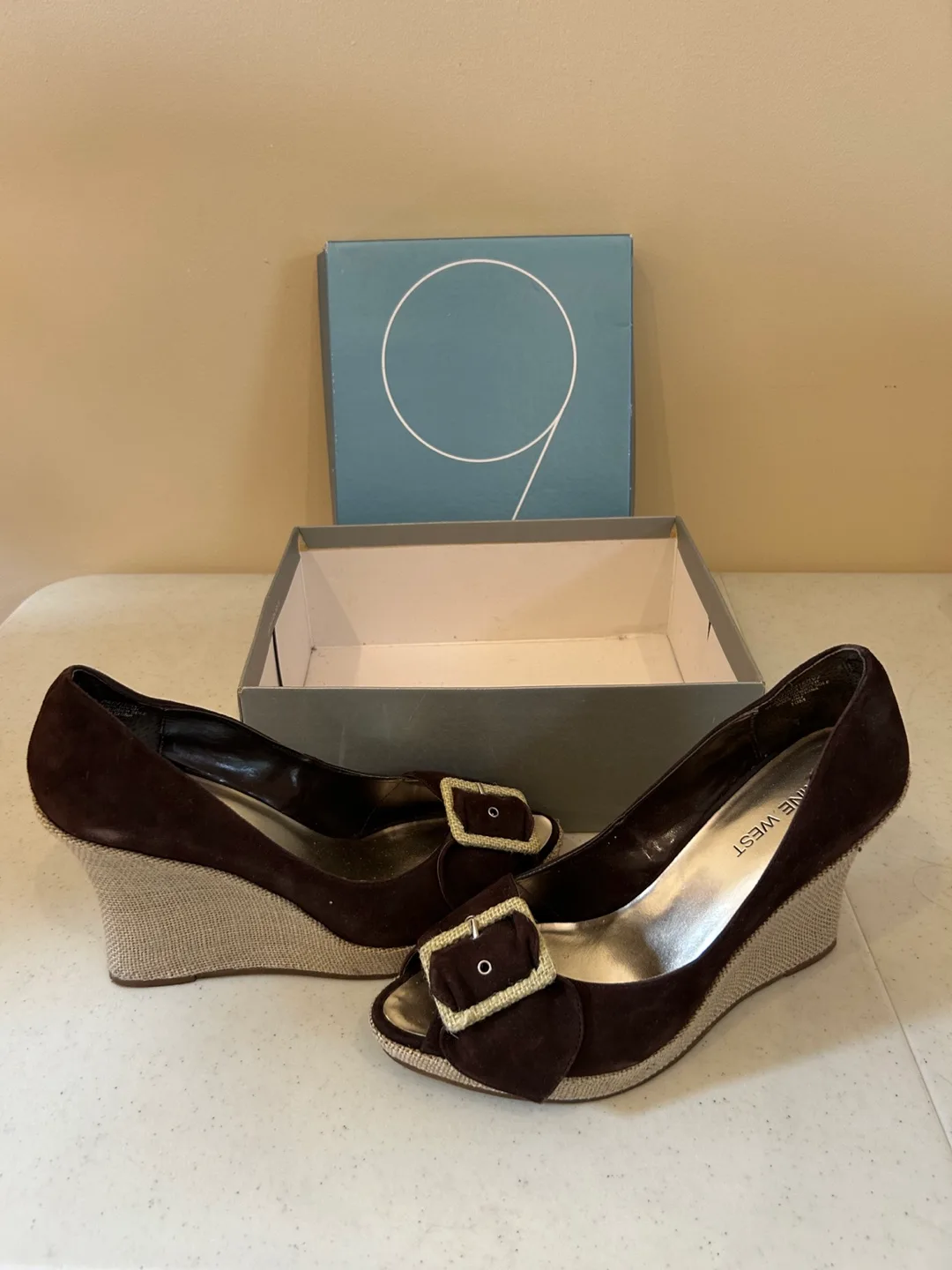 Nine West Brown Wedge Heels thumbnail