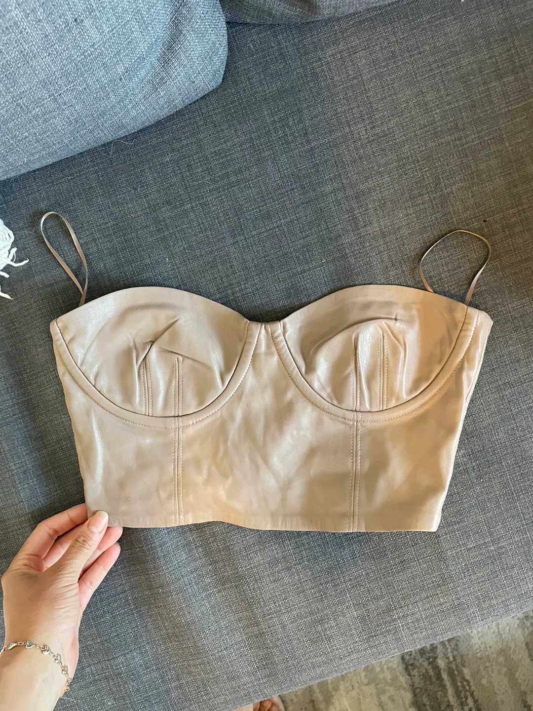 Zara Faux Leather Corset Top - Size s thumbnail