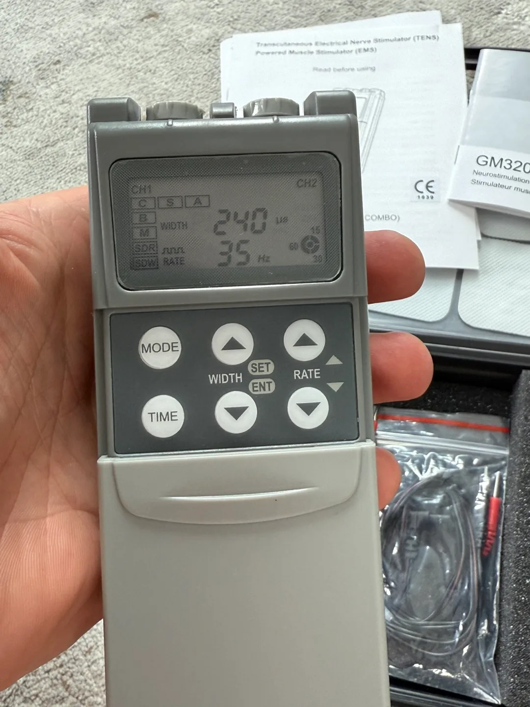 GM320-TE Dual Channel TENS/EMS Unit – Transcutaneous Electrical image indicator(3)