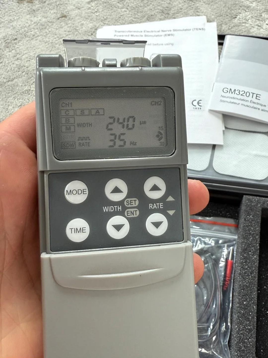 GM320-TE Dual Channel TENS/EMS Unit – Transcutaneous Electrical image indicator(4)