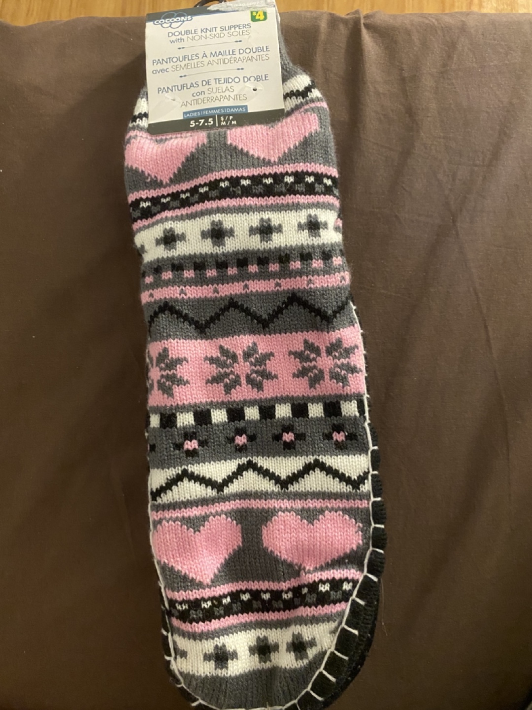 Coconut Double Knit Slippers Size 5-7.5