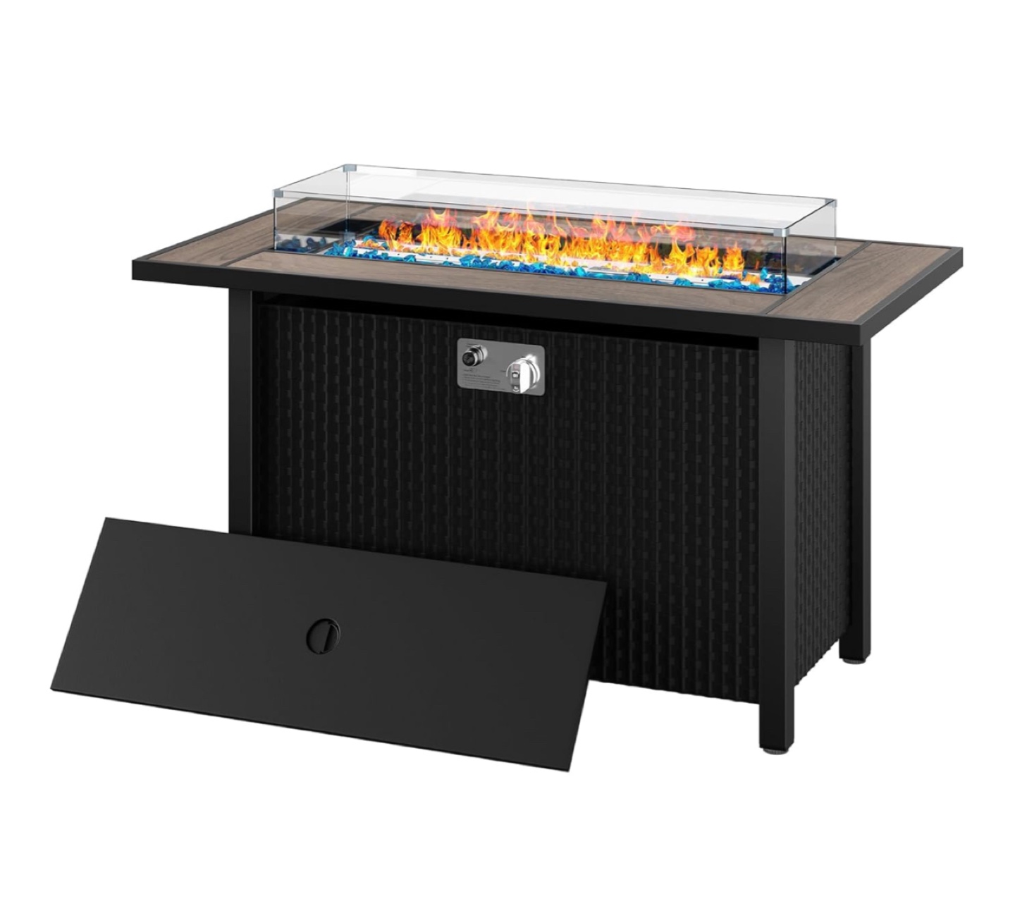 45" Propane Fire Pit with glass protector and waterproof cover