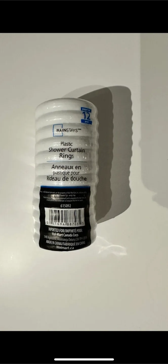 Mainstays Plastic Shower Curtain Rings (12 pack) thumbnail