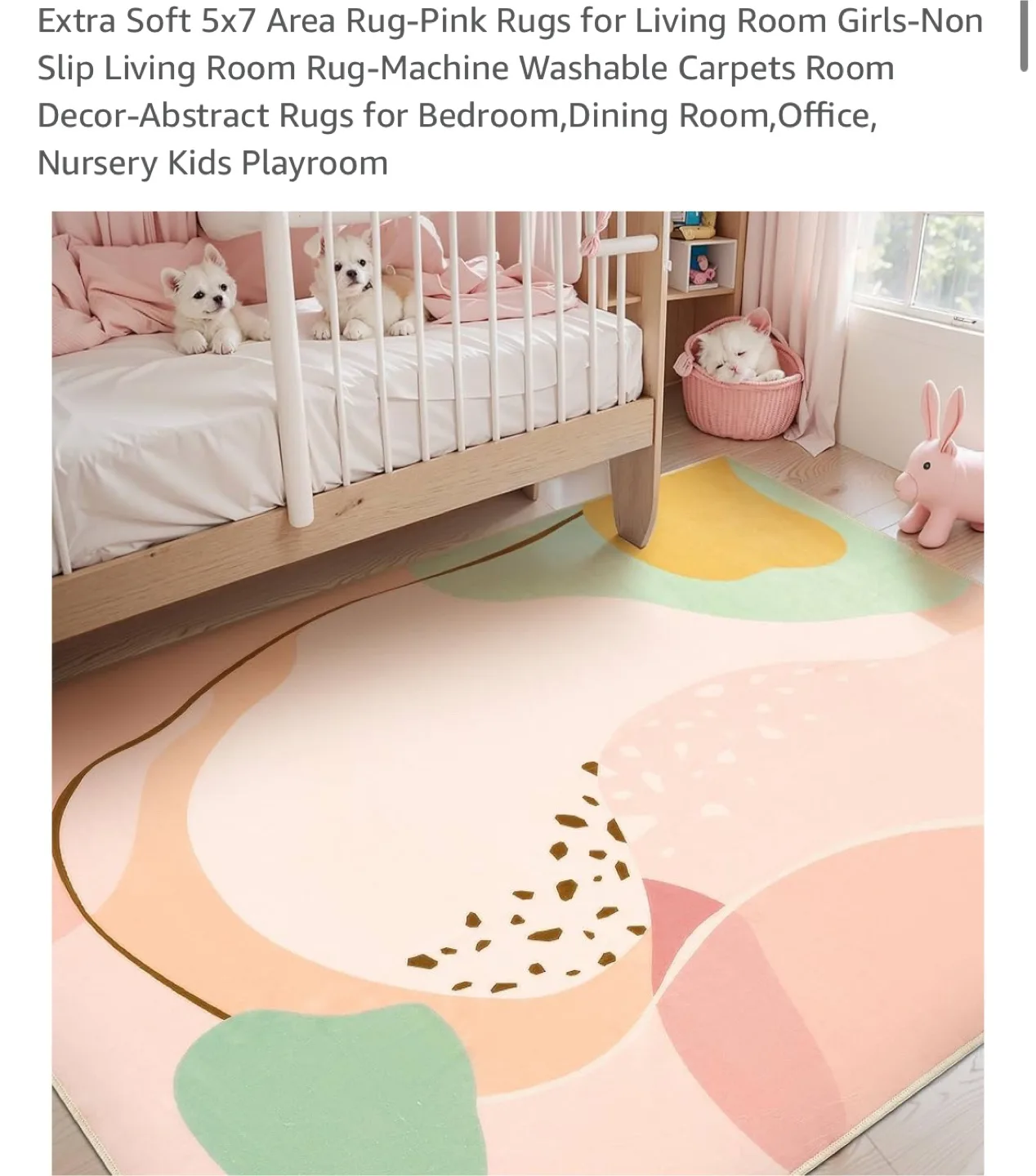 5x7 Area Rug - Abstract Pink Rug thumbnail