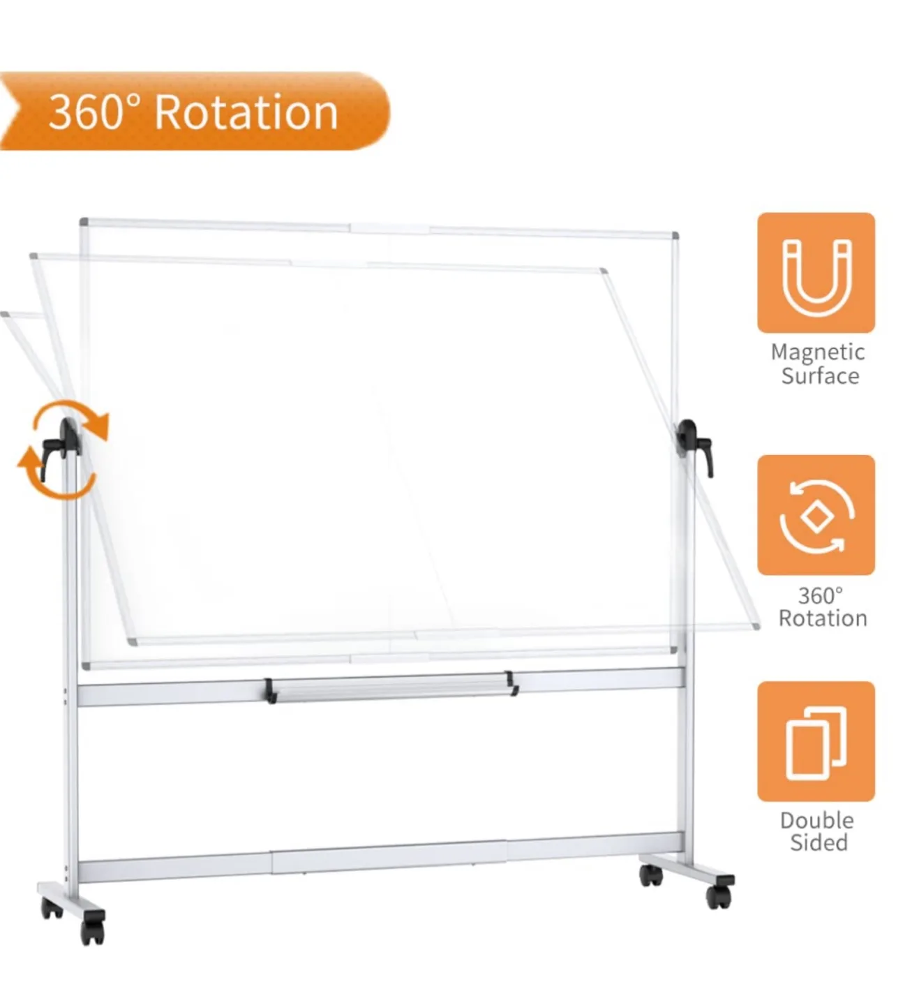 Rolling Whiteboard - 72x48 Double Sided image indicator(3)