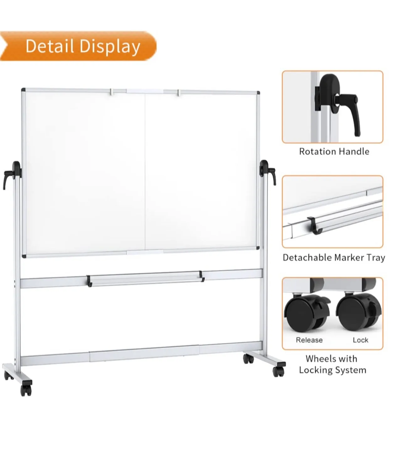 Rolling Whiteboard - 72x48 Double Sided image indicator(4)