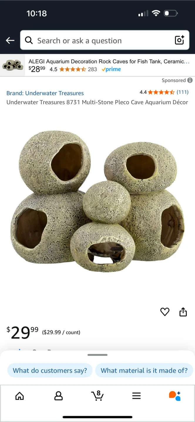 Underwater Treasures Pleco Cave Aquarium Décor thumbnail