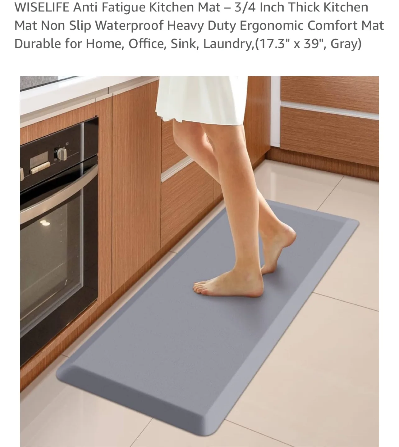 WISELIFE Anti Fatigue Kitchen Mat - Gray thumbnail