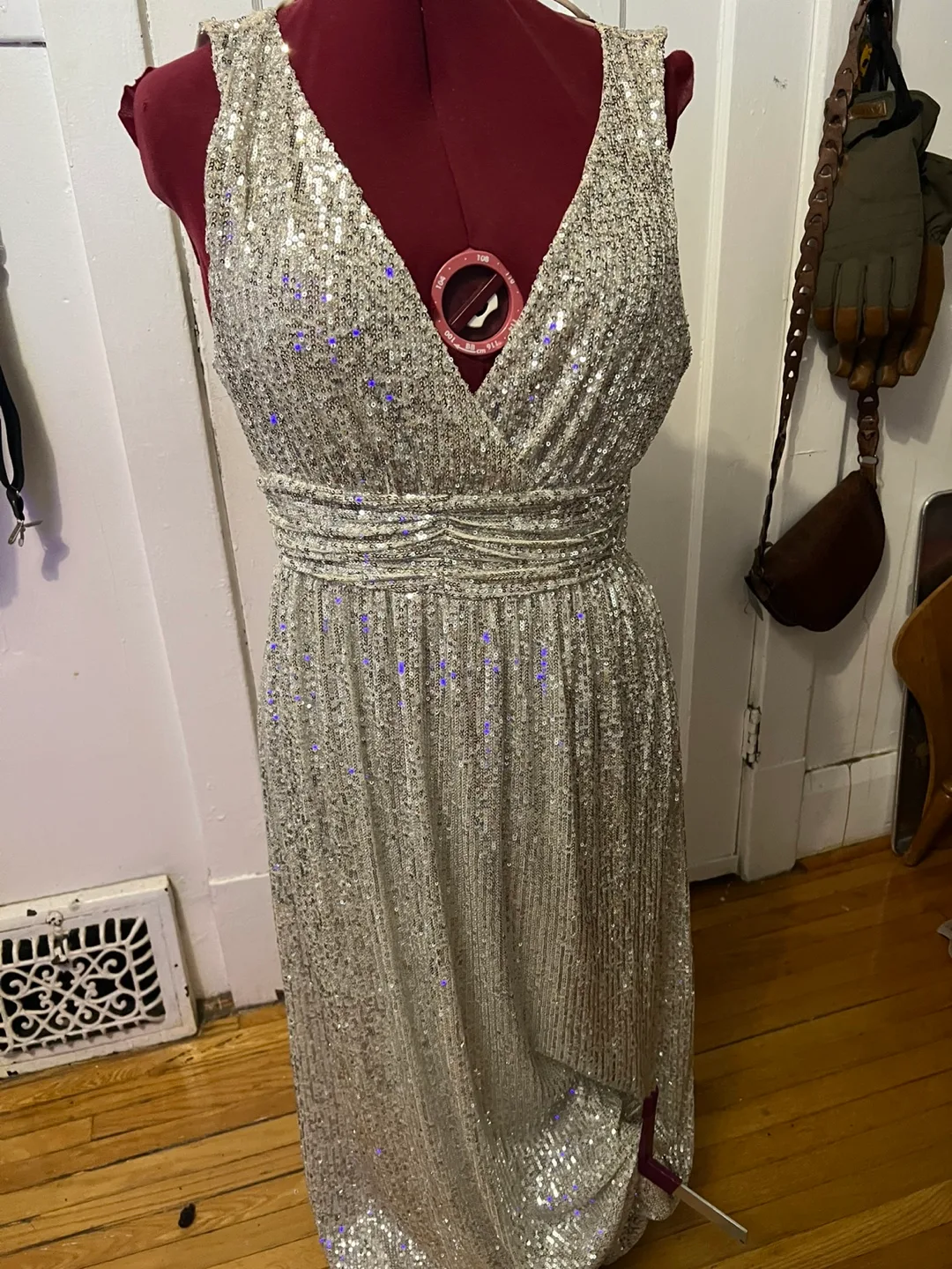 Champagne Sequin Dress - Size XL thumbnail