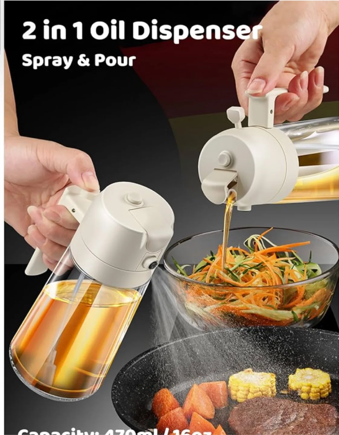 2 in 1 Oil Dispenser Spray & Pour thumbnail