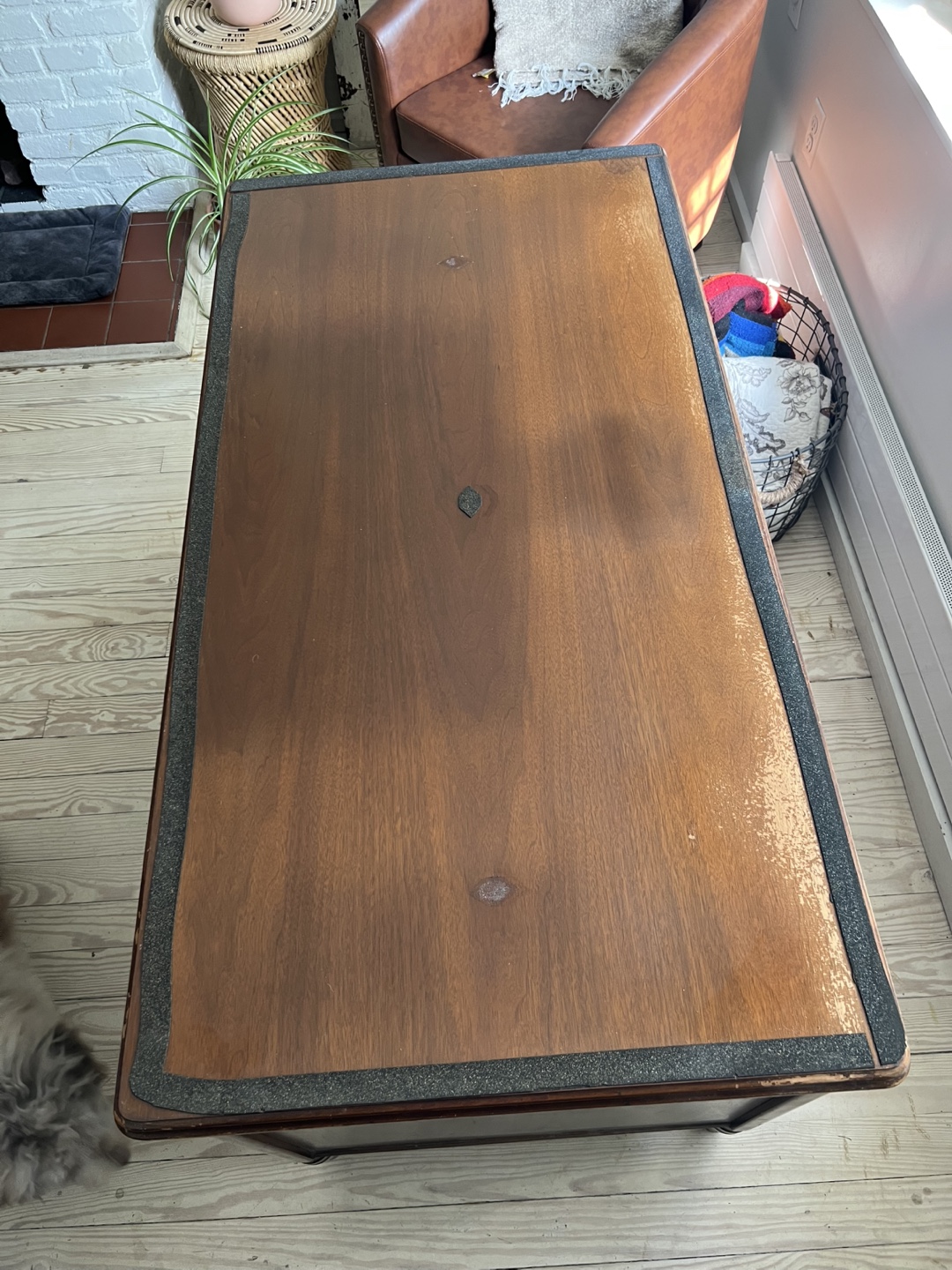 Antique Brown Wood Desk - photo 4