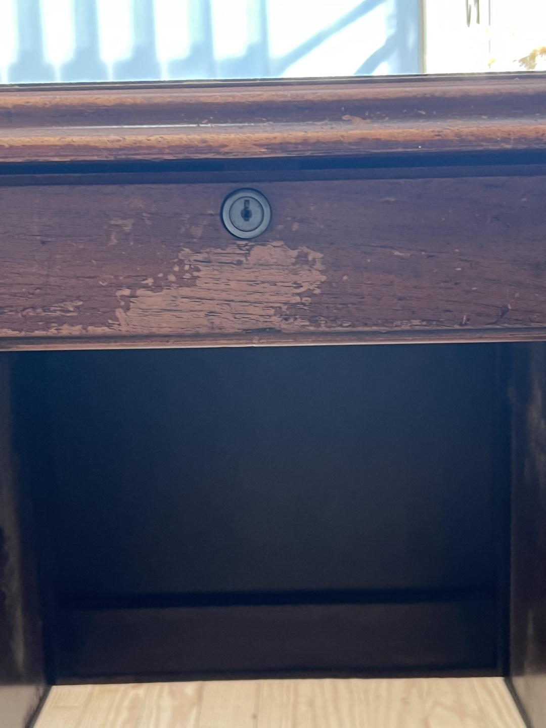 Antique Brown Wood Desk - photo 3