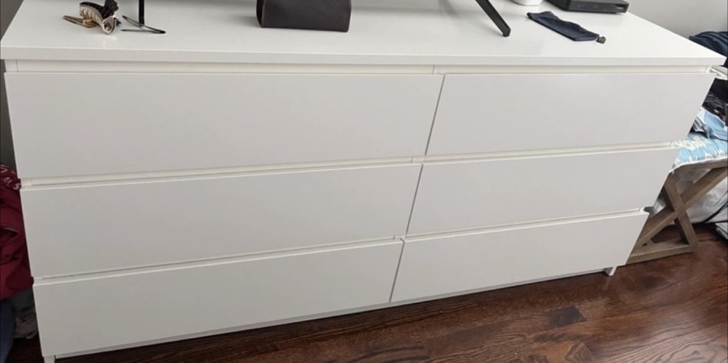 IKEA MALM White 6-Drawer Dresser