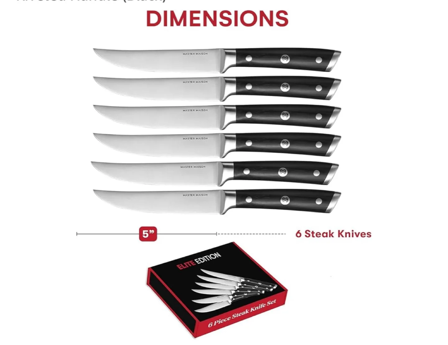 Master Maison 6-Piece 5" Steak Knife Set thumbnail