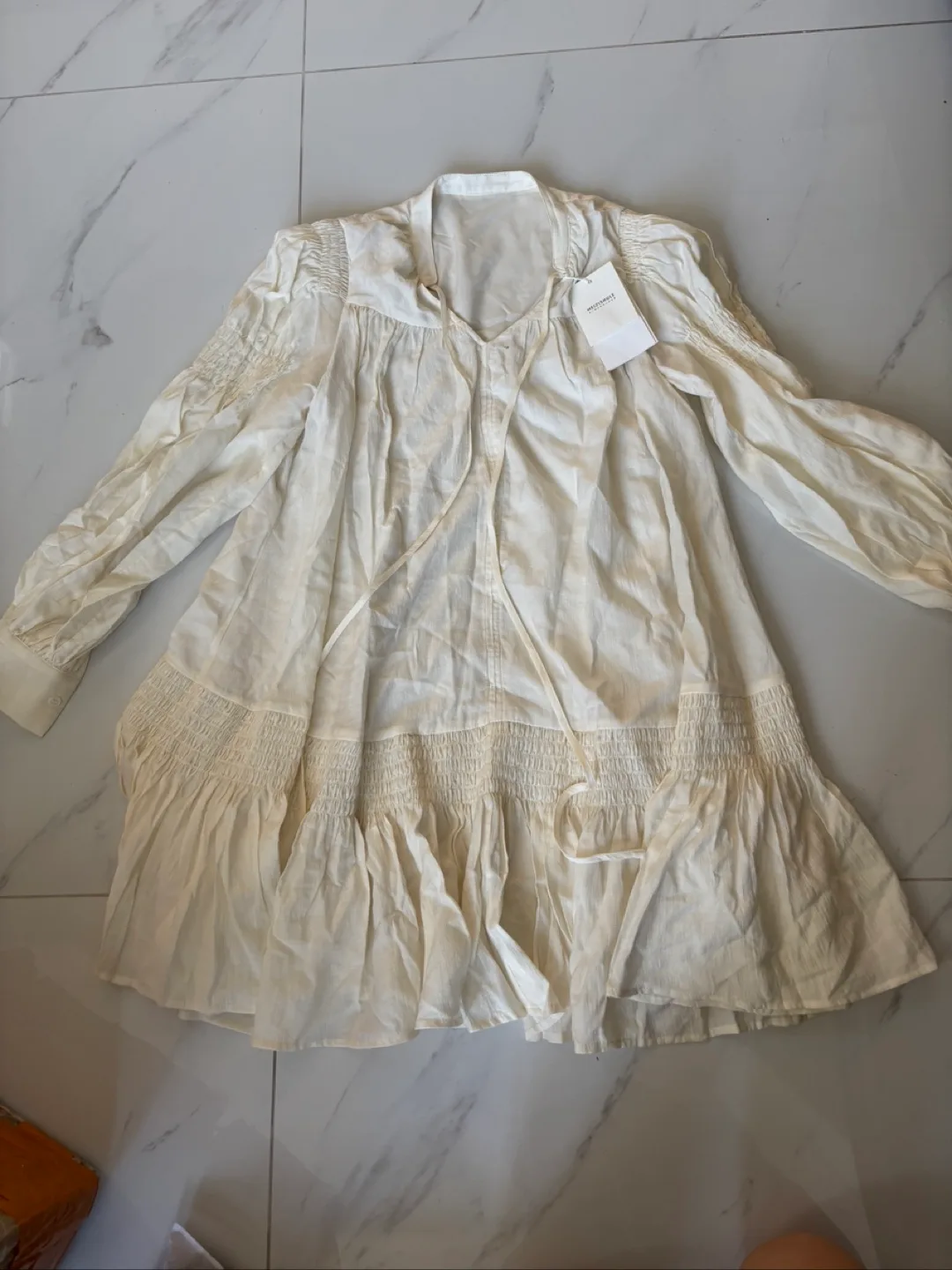 Bohemian Cream Dress with tags thumbnail