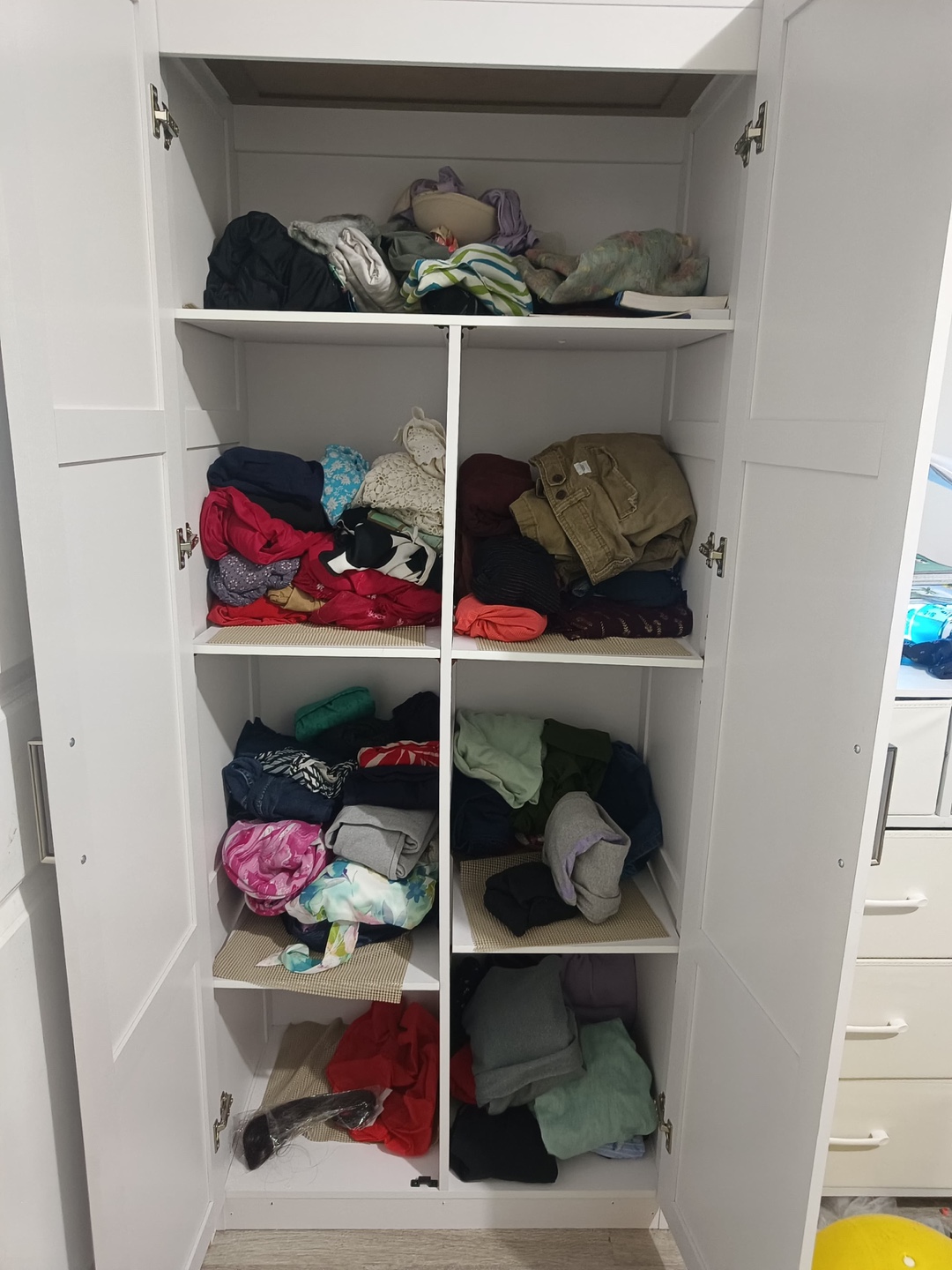Wardrobe with shelves