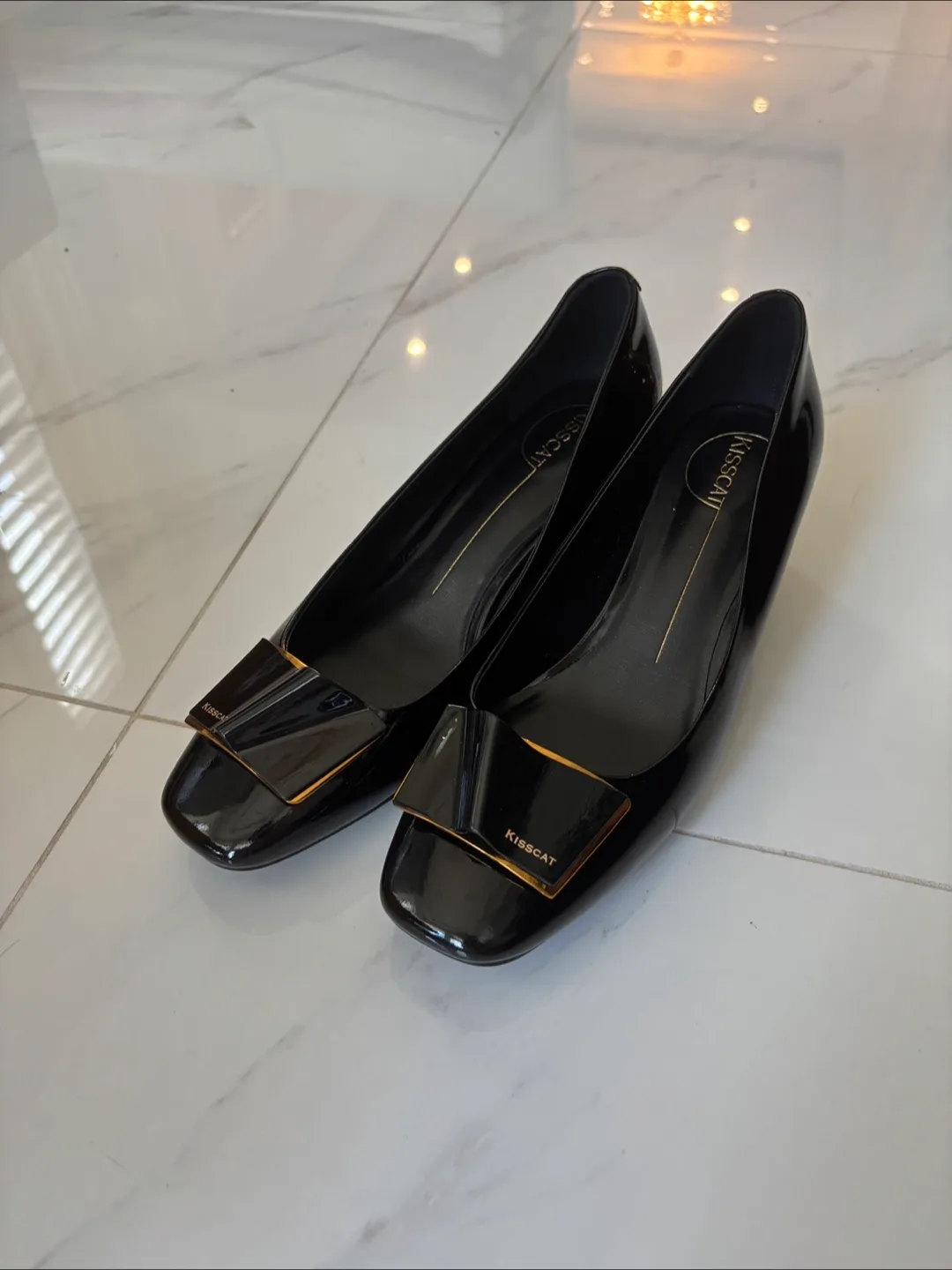 Kisscat Black Patent Leather Heels - Size 38 thumbnail